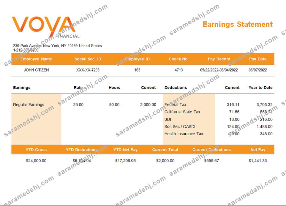 USA financial company employee sheet template in Word and PDF format, version 4